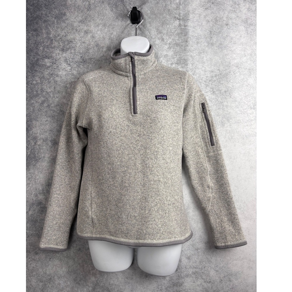 Patagonia Women's Better Sweater 1/4 Quarter Zip in Light Gray‎ Size Small